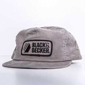Black & Decker Swingster Corduroy Snapback Hat Made in USA VTG 80s